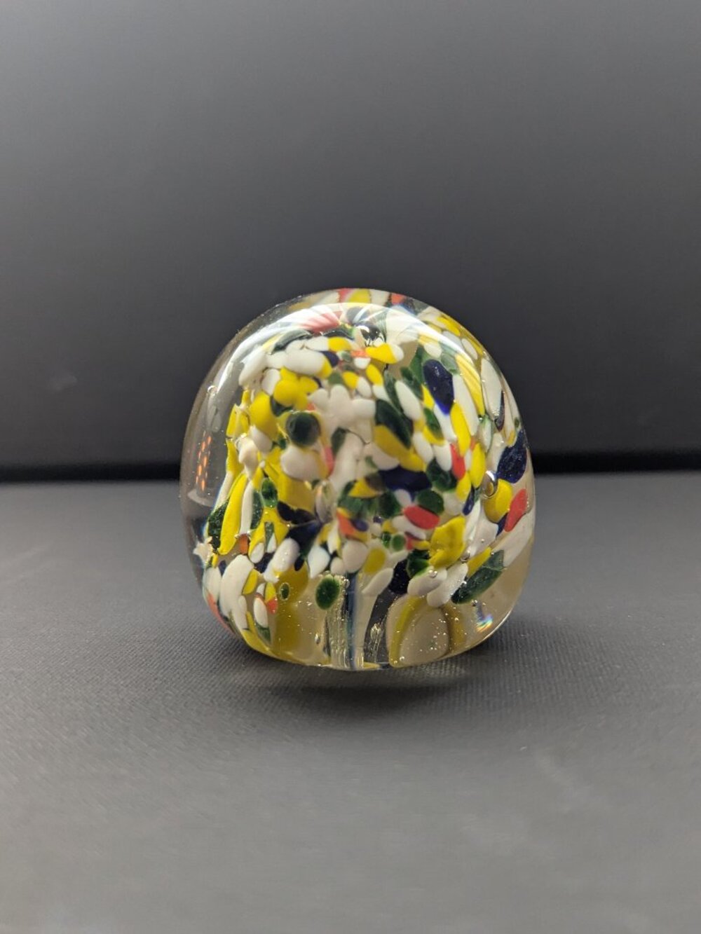 Vintage Glass Multi-color Paperweight